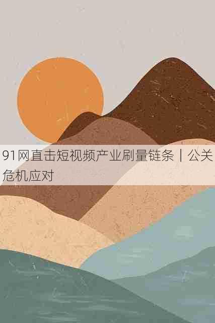91网直击短视频产业刷量链条|公关危机应对