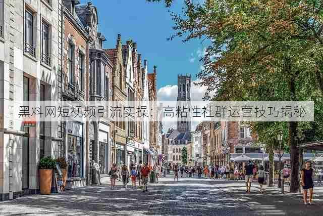 黑料网短视频引流实操:高粘性社群运营技巧揭秘