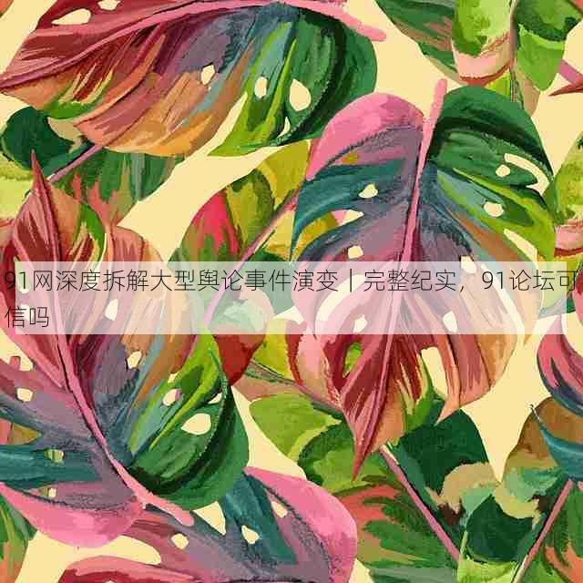 91网深度拆解大型舆论事件演变|完整纪实,91论坛可信吗